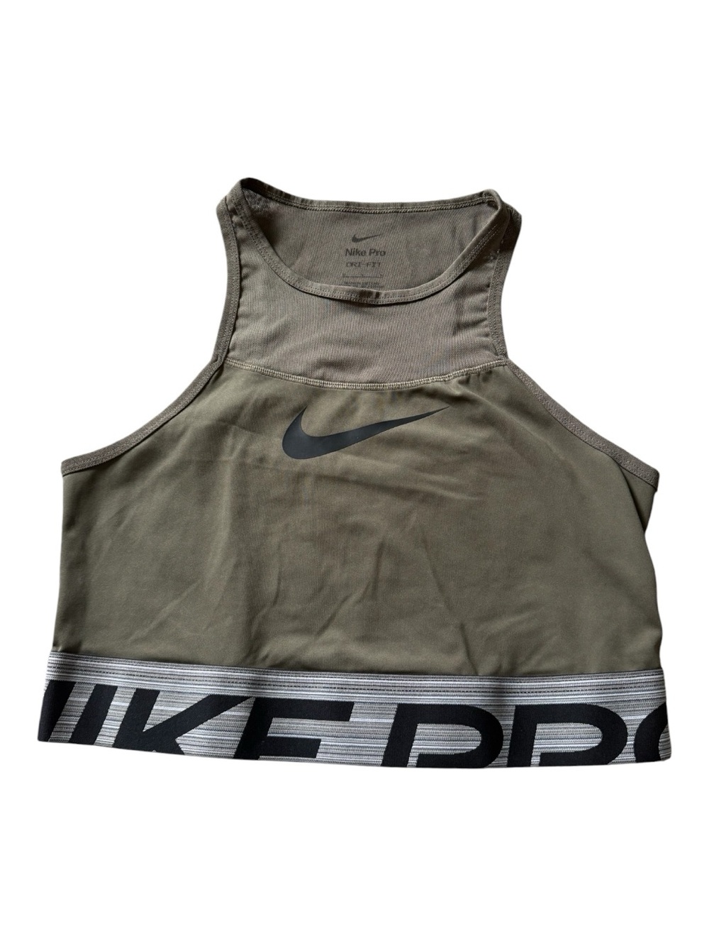 Nike Pro Dri-Fit Olive Green Bra Top